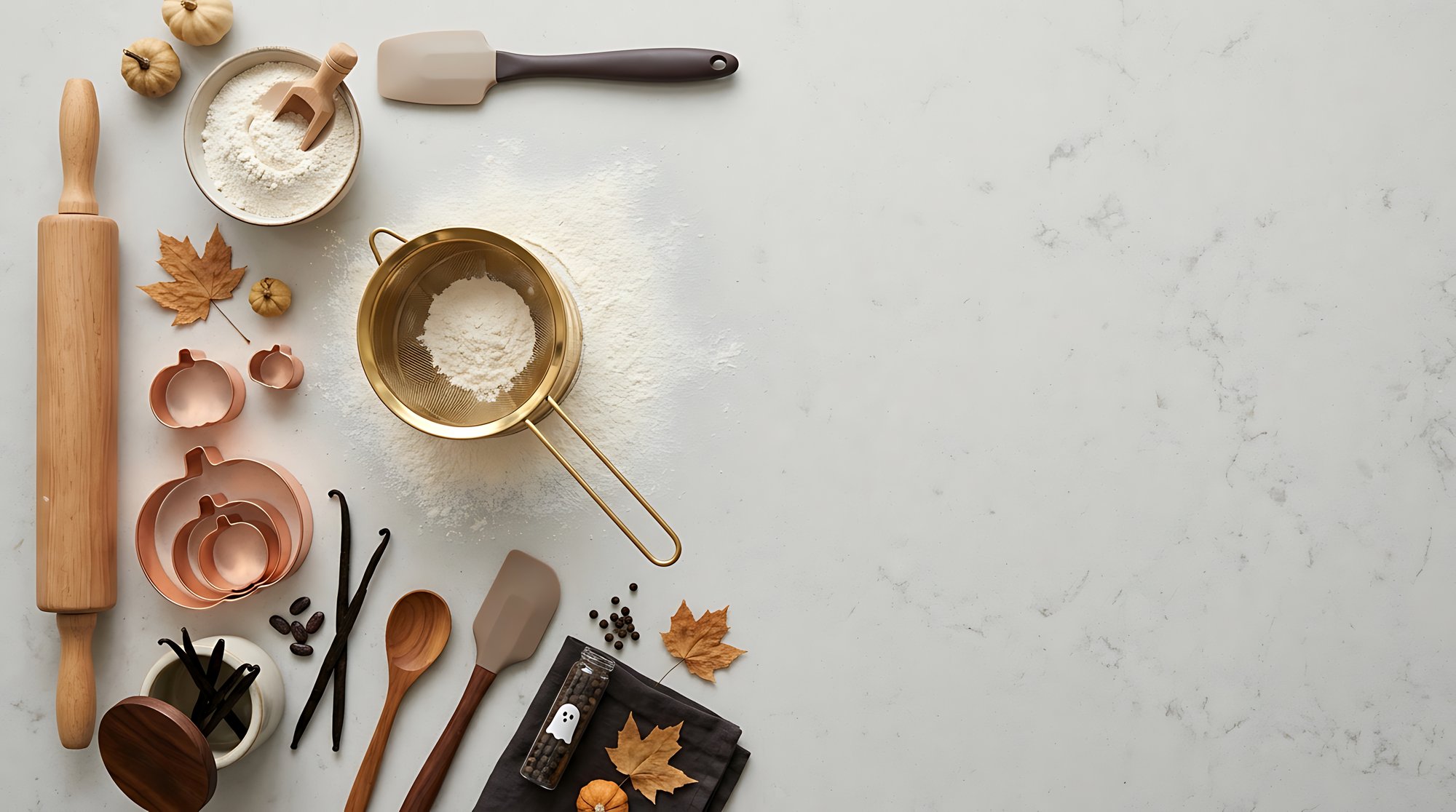Set di utensili e ingredienti disposti