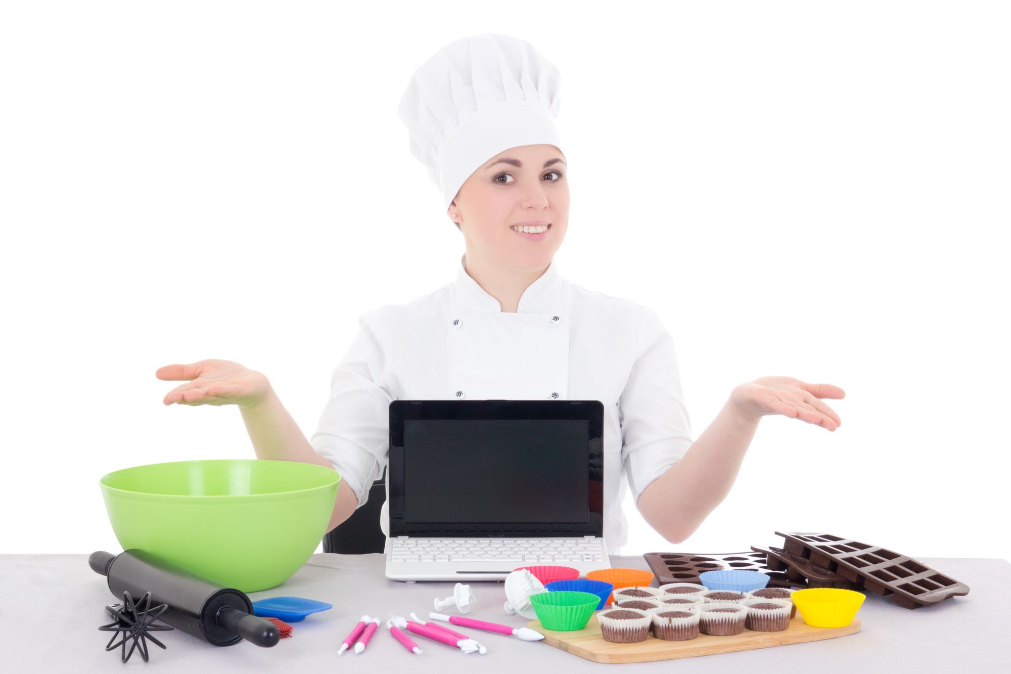Small group cooking session on screen